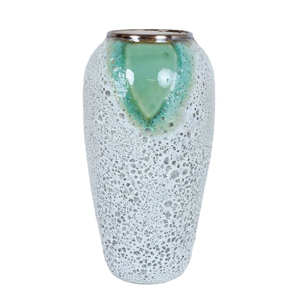 Vas TITAN STONE 32 cm Grön Vit keramik