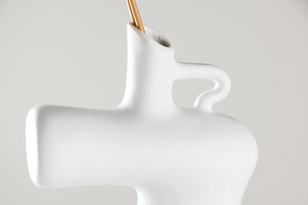 Vase Dity 19x18x7 cm Hvid Stentøj