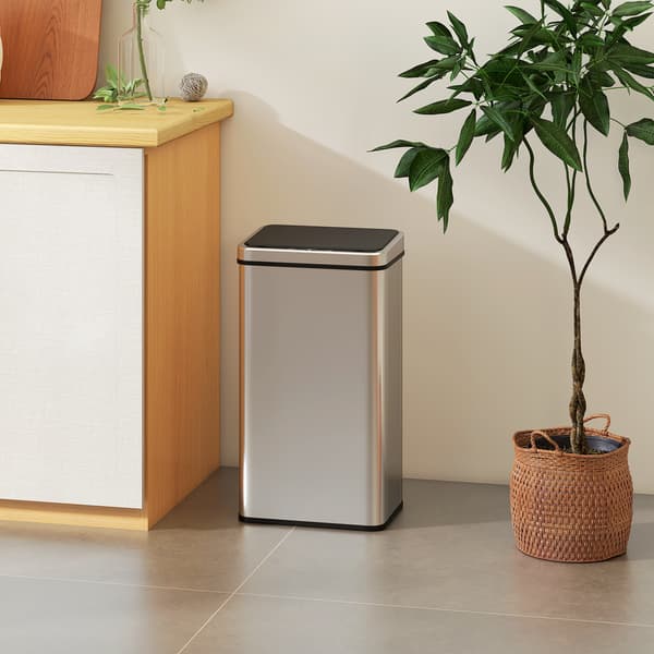 Sensor-soptunna 35,5x26x67 cm Silver Rostfritt stål