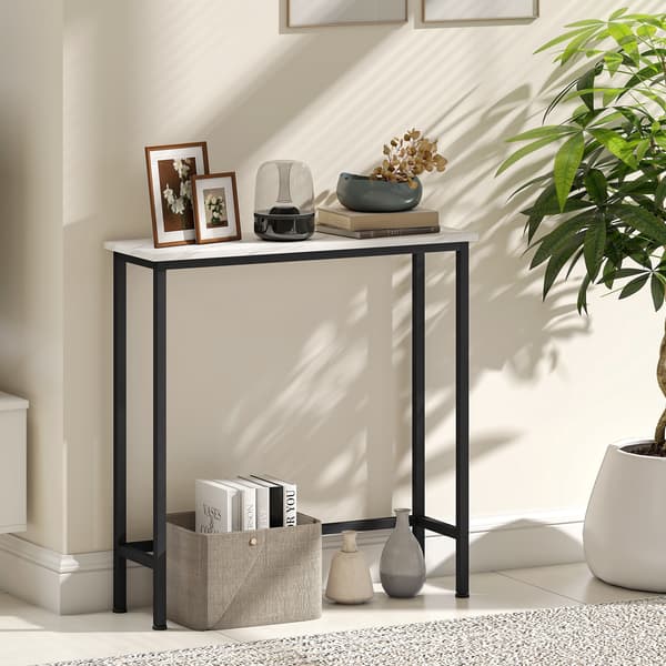 Konsolbord, 75x24x76 cm, Sort, justerbar
