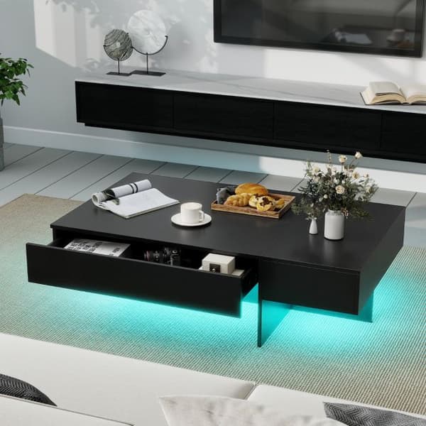 Sofabord med 3 skuffer 120x70x35 cm sort
