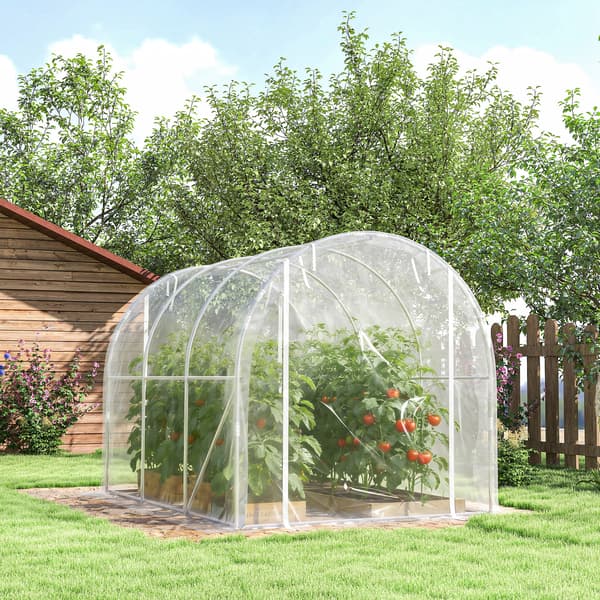 Polytunnel drivhus, 195x295x195 cm, transparent, stål