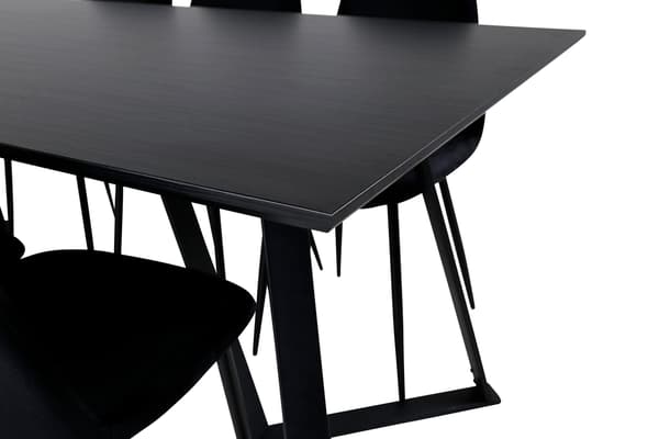 Spisebord og spisestol sæt, sort