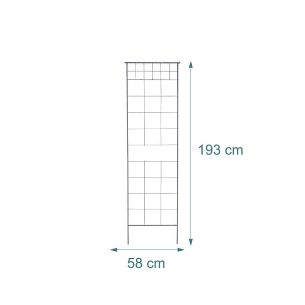 Trellis sæt 193x58x1 cm sort stål, Kodustaar