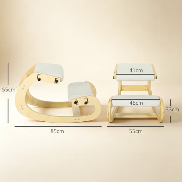 Ergonomisk knæstol 55x85x55 cm cremehvid