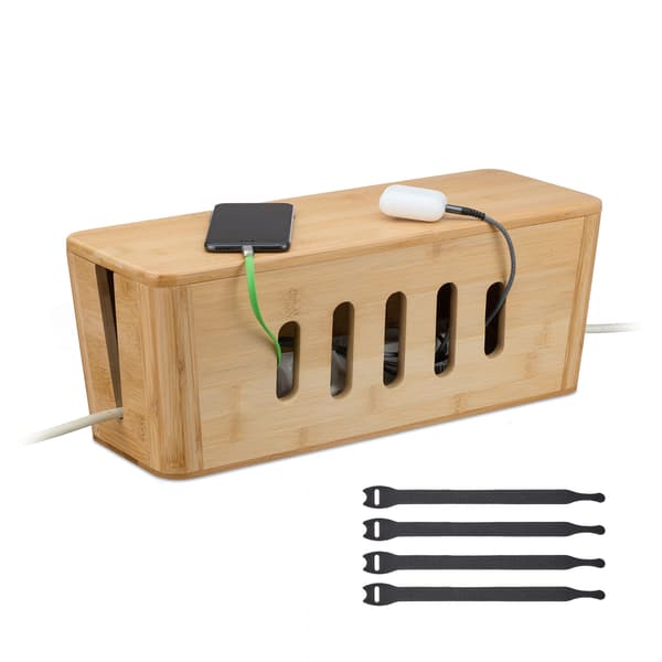 Kabelbox, 16.5x44x16 cm, Natur, Bambu, Kodustaar