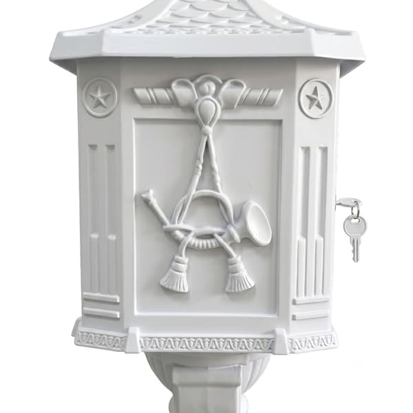 Antik søjlepostkasse, aluminium, Kodustaar
