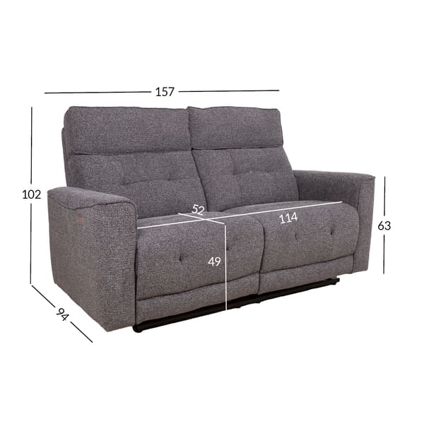 Fåtöljsoffa BOSCO 157x94x102 cm Grå tyg