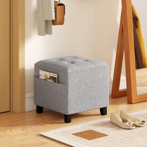 Ottoman 35x35x35 cm lys grå