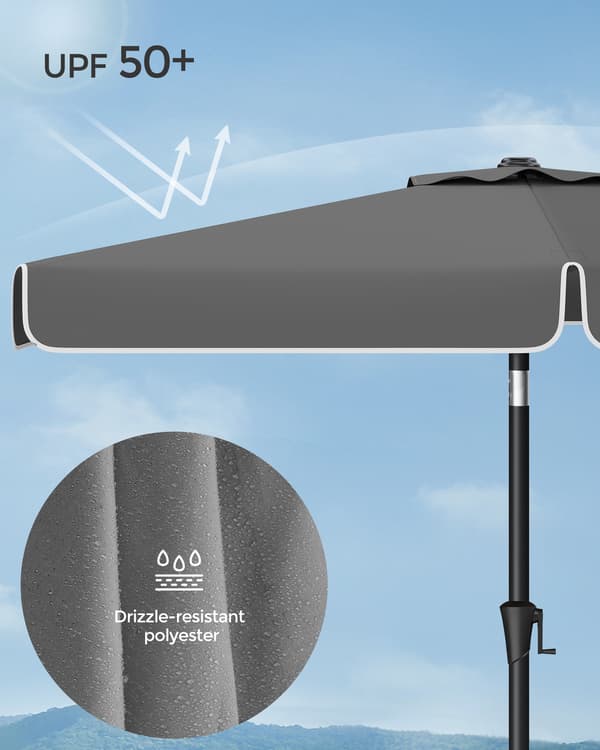Uteparasoll 200x150x230 cm Grå