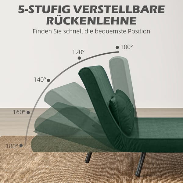 Sofa Seng 102x73x81 cm Grøn Fløjl Polstring