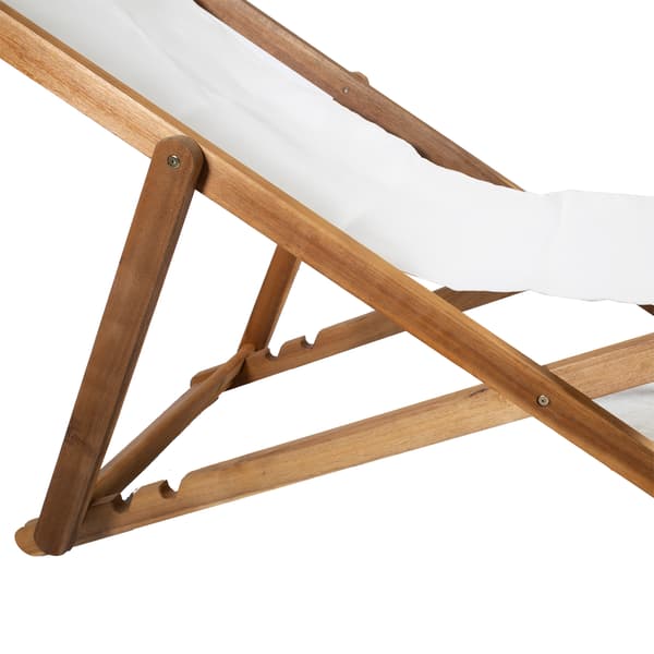 Däckstol Finlay 62,5x108x105 cm vit trä hopfällbar