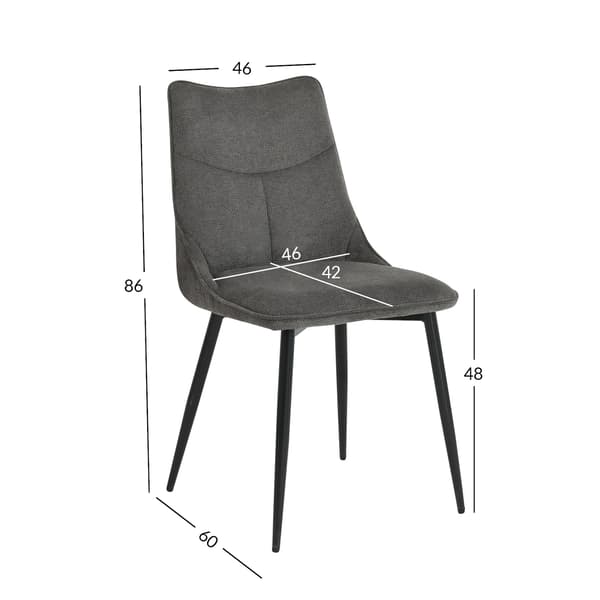Stol MAIA 46x60x86 cm Grå