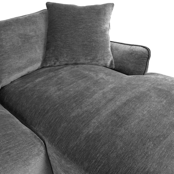 Hörnsoffa DIVI 284x102x83 cm Grå Sammetstyg
