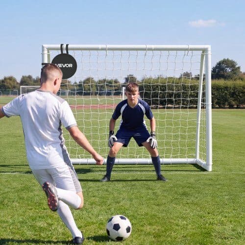Fodboldmål sæt 2,44x1,82 m hvid