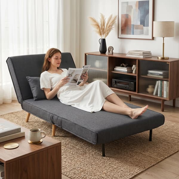 3-i-1 foldbar sove stol 94x78x80 cm grå