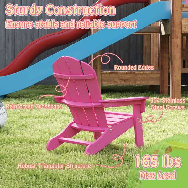 Børne Adirondack-stol 53,3x52,1x63,5 cm pink