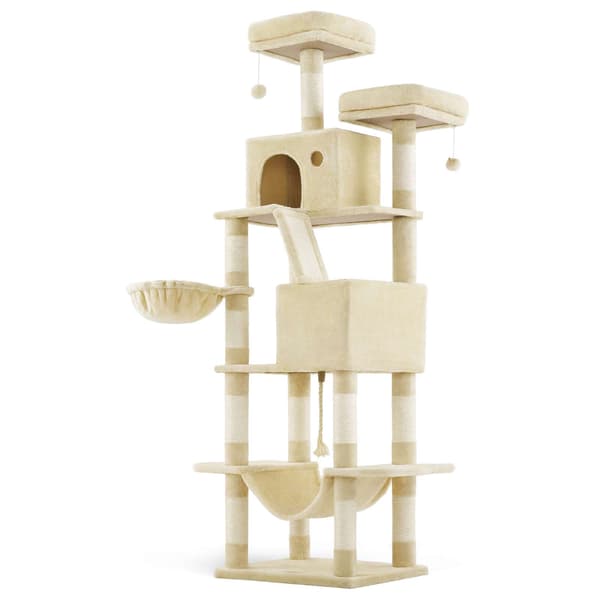 Kattträd, 60x50x206 cm, Beige