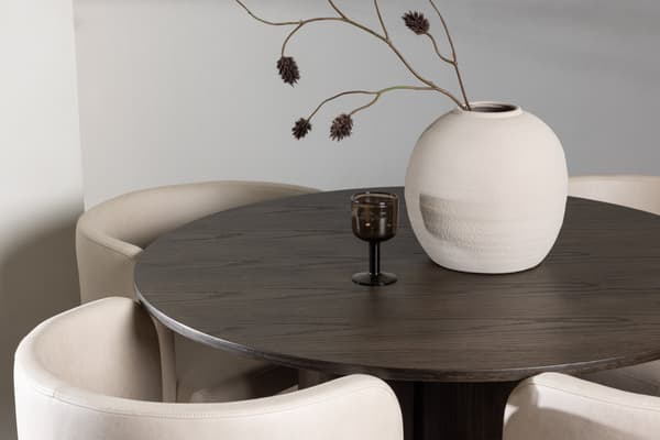 Spisesæt Olivia spisebord og Simrishamn spisestol 110 cm beige