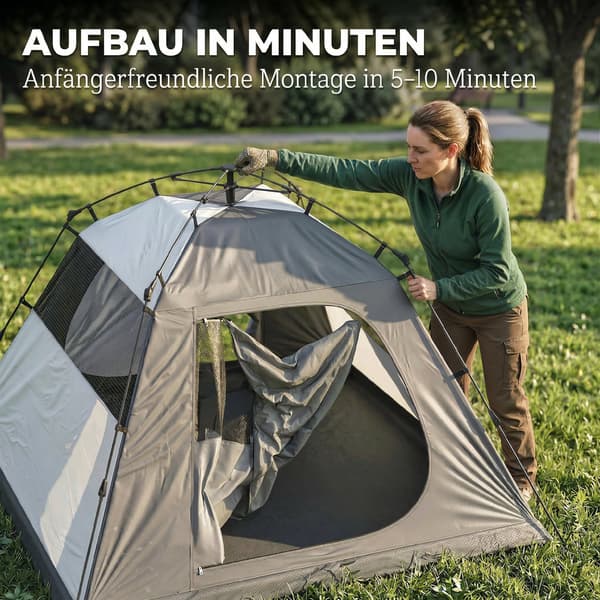 Campingtelt 210x210x150 cm Mørkegrå Polyester