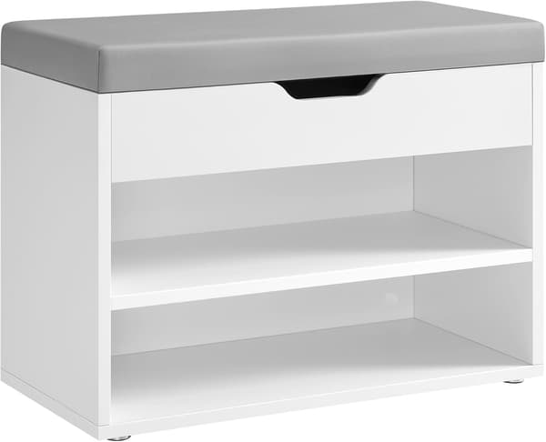 Skobänk 60x30x44 cm Vit Förvaring