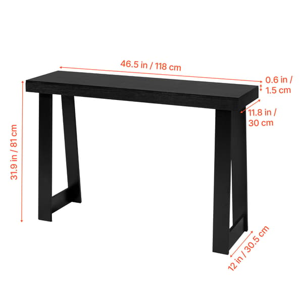 Konsolbord, 118x30,5x81 cm, Sort, Træ