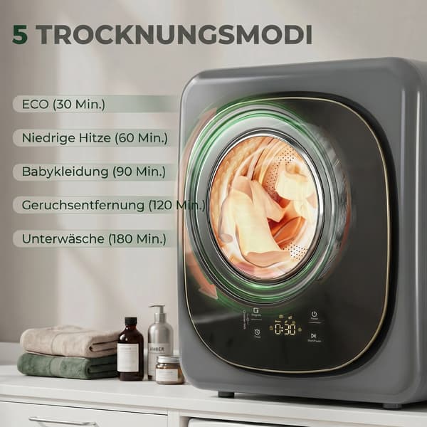 Tørretumbler 4 kg 48x43x57 cm grå/sort