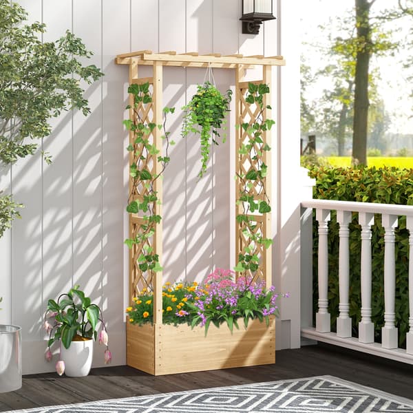 Ripustettava ritiläruukku katolla 78x36x152 cm luonnonväri