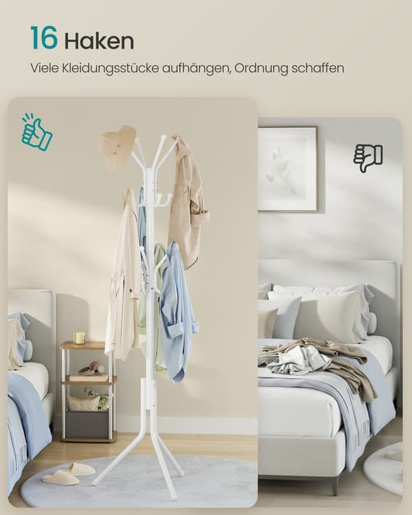 Klesstativ 48x43x175 cm Hvit Metall