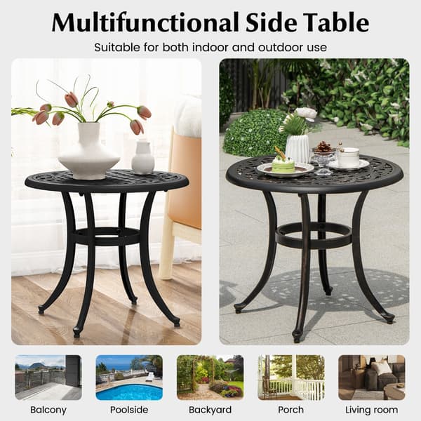 Terrasse Sidebord, 24x21, Brun - materiale: støbejern , Star