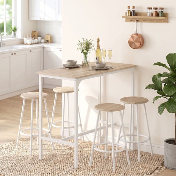 Barbord Set 5 delar 110x50x89,5 cm ek/vit