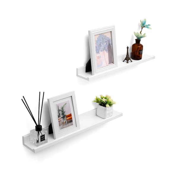 Flytande hyllor 60x10x5 cm Vit MDF