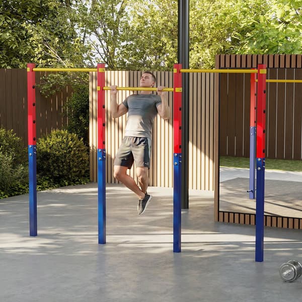 Pull-Up Bar Station 115x5x231,5 cm rød