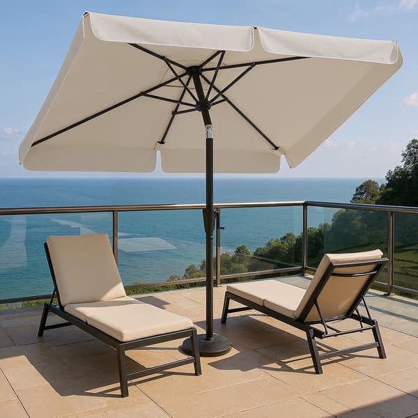 Paraply, 200x150 cm, Beige, UV-skydd