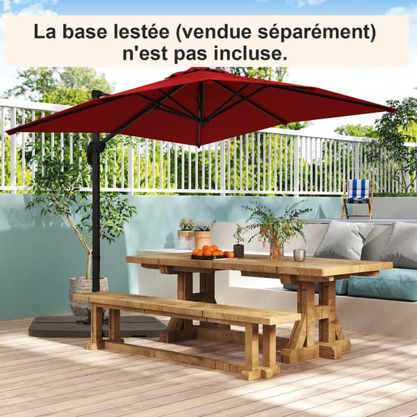 Parasoll 245x245x238 cm Rött Polyester Tyg , Star
