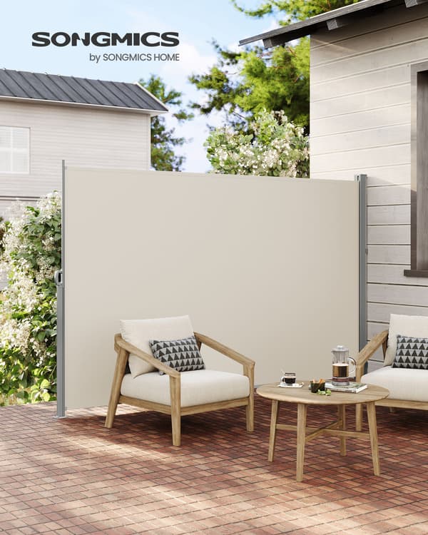 Side markise, 200x350 cm, Sølv