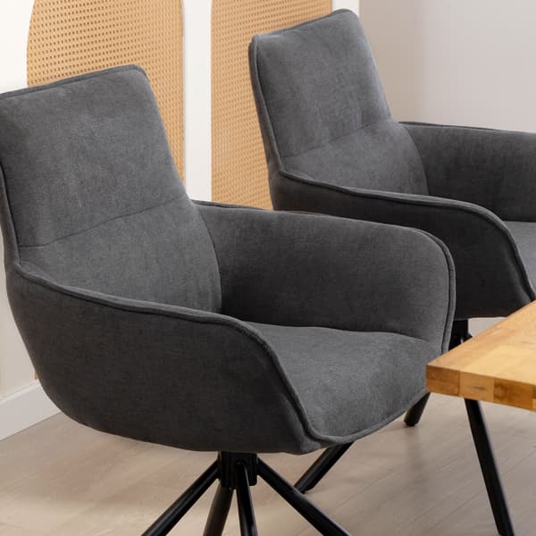 Matstol Set 64x67x87 cm Mörkgrå Metall