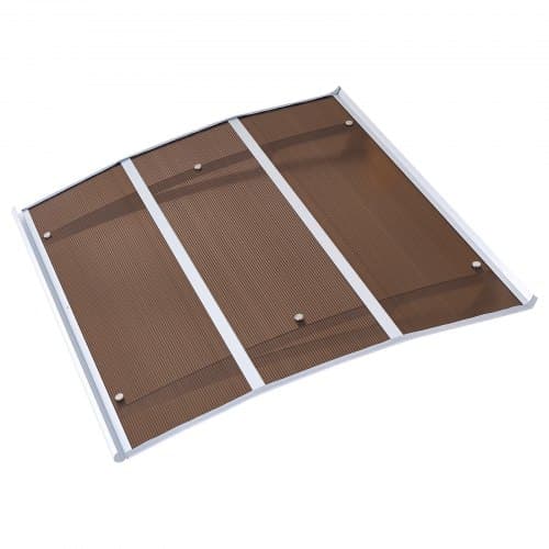 Dørmarkise, 120x100x14 cm, Brun, Polycarbonat