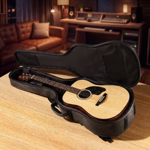 Hardcase til akustisk guitar 119,5x41 cm sort