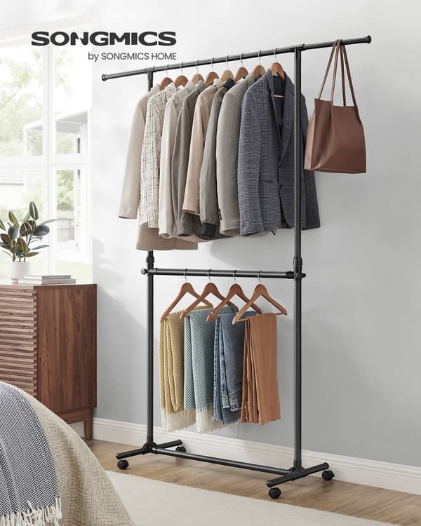 Tøjstativ 101x49x115 cm Sort Stål