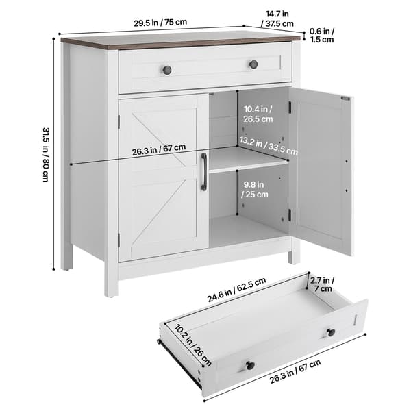 Kaffebar Skåp 75x37,5x80 cm Vit Förvaring