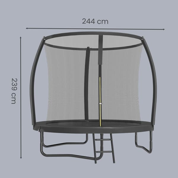 Trampoline 244x239 cm Svart Utendørs