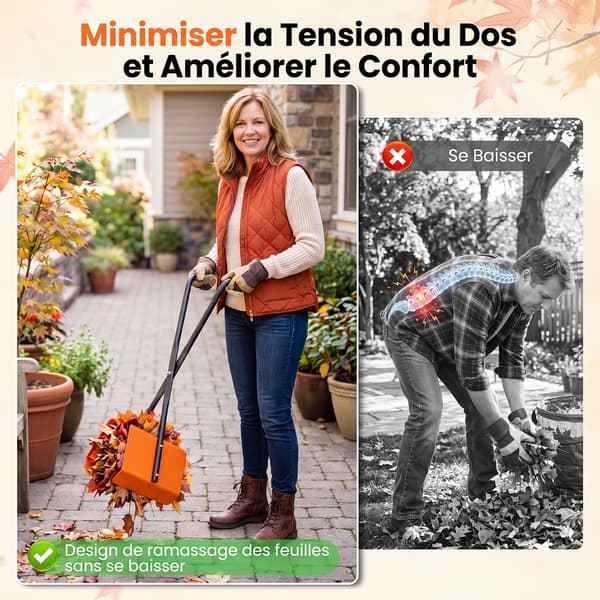 Leaf Grabber 92 cm 30x15x92 cm oranssi/musta