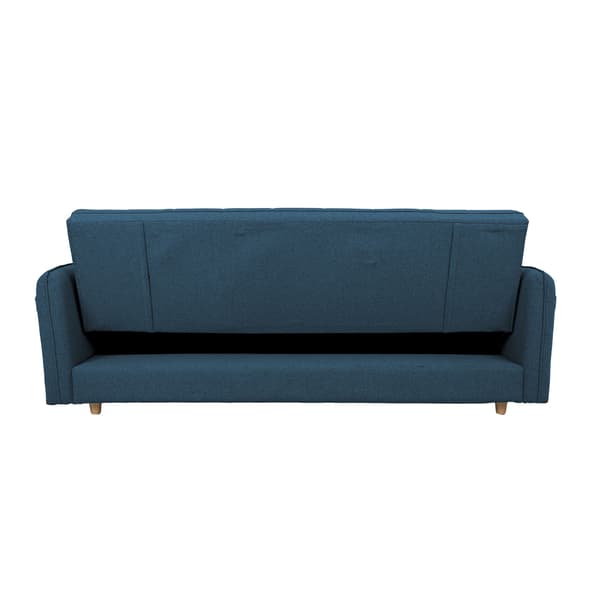 Soffa Säng VISBY 200x88x93 cm Blå Tyg Förvaring