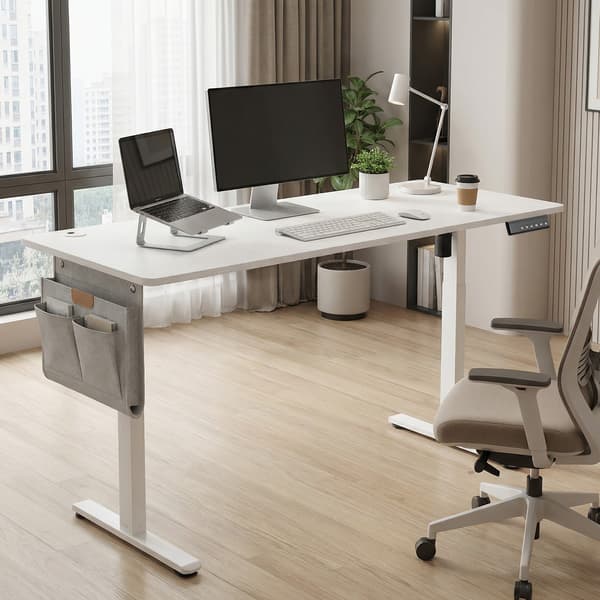 Høydejusterbart skrivebord 60x120x72-120 cm hvit
