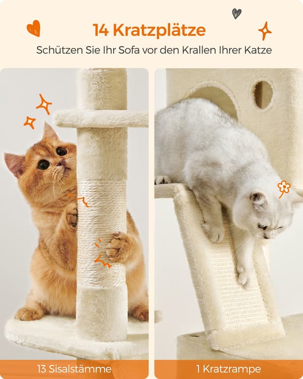 Kattetårn, 60x50x206 cm, Beige