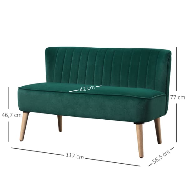 Sofa, 117x56,5x77 cm, Mørkegrøn, Træ