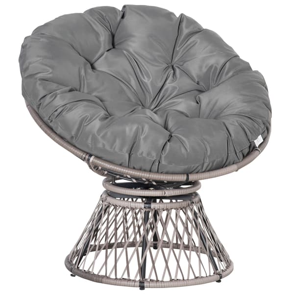 Papasan stol, 87x97x86 cm, grå