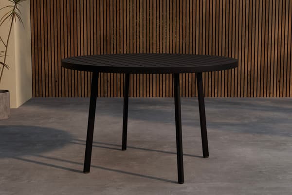 Spisebord 120 cm Sort Aluminium