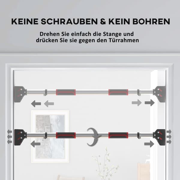Pull-up bar, 75-92x10x7 cm, sort, stål